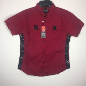 Blue Gear Boys Large Red button up shirt
